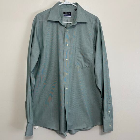 Chaps Pale Green Button Shirt Size 16.5 36/37 Regular Fit - Picture 1 of 11